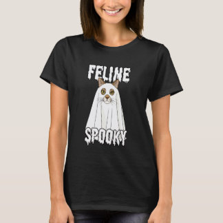 Spökkatmeme, katt spöklik, skämt, rolig söt halv t shirt
