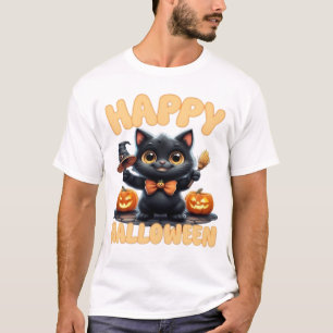 Spökkatte T-shirt, Halloween-tröja, Kuslig söt, Un T Shirt