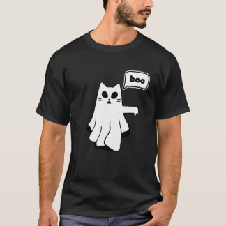 Spökkatten av Missbilligande Bu Tummen Ner T Shirt
