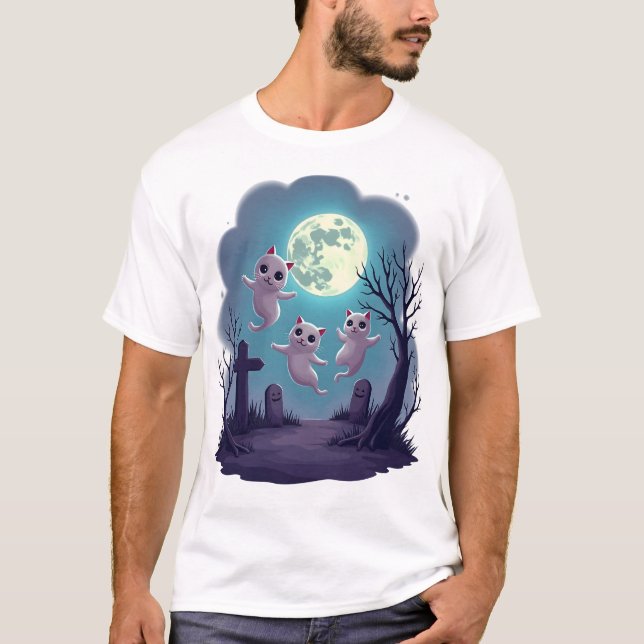 Spökkattsparad T Shirt (Framsida)