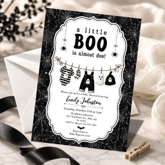 Spökklädstreck Halloween Baby Shower Inbjudningar