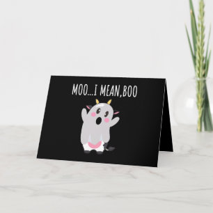 Spökko Moo jag menar Boo Halloween-present Kort
