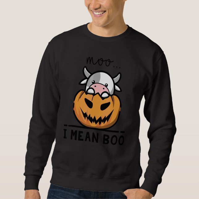 Spökko Mörar Jag Menar Boo Halloween Ko  1 Lång Ärmad Tröja (Framsida)