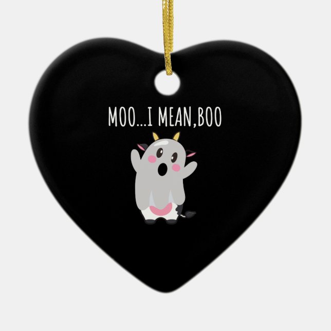 Spökko Mörar Jag Menar Boo Halloween Present Julgransprydnad Keramik (Framsidan)