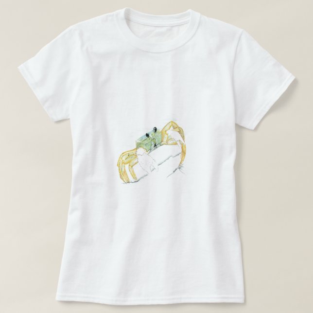 Spökkrabba i ljust grönt till gult tröja (Design framsida)