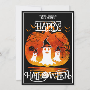 Spökkyrkogård Glad Halloween Skrämmande Händelser Inbjudningar