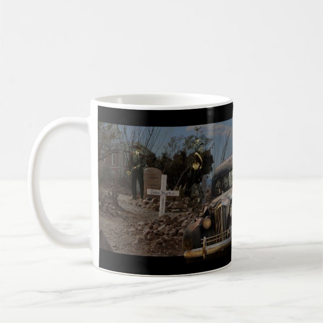 Spökkyrkogård i Tombstone Kaffemugg (Vänster)