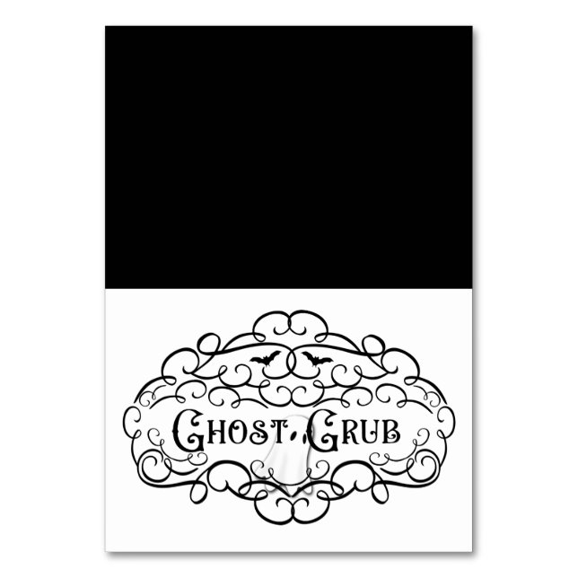 Spöklig Vintage Elegant Halloween Mat Tält Bordsnummer (Framsidan)