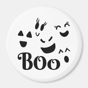 Spökliga och nyckfulla spökansikten, Boo Halloween Magnet