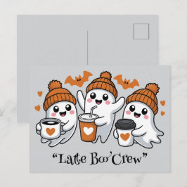 spöklik boba,Kawaii boo, söt spöklik Halloween Vykort