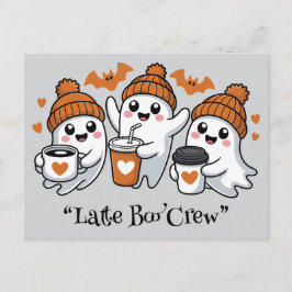 spöklik boba,Kawaii boo, söt spöklik Halloween Vykort