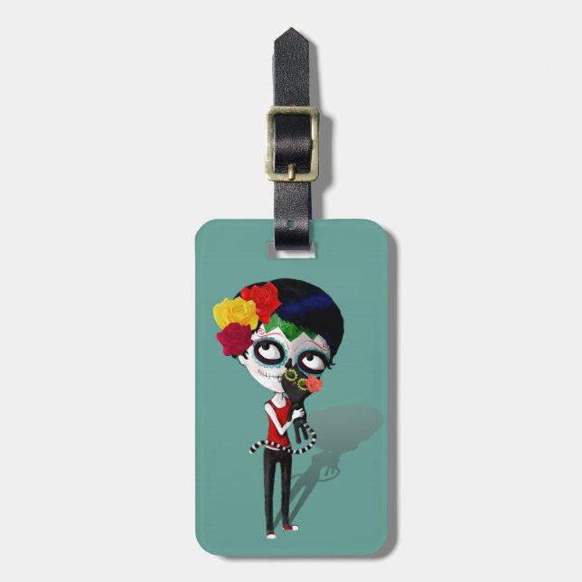 Spöklik Diameter de Los Muertos Flicka Bagagebricka (Vertikal Framsida)