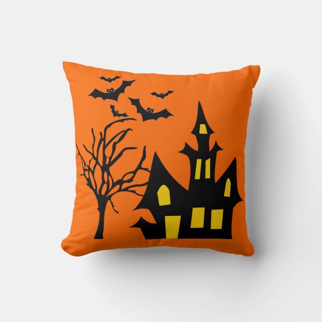 Spöklik fladdermöss för Halloween natt tände Kudde (Framsida)