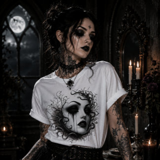 Spöklik gotisk jungfru t shirt