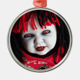 Spöklik Halloween docka Julgransprydnad Metall