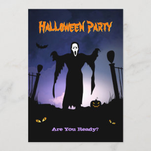 Spöklik halloween fest för spökekyrkogårdpumpa inbjudningar