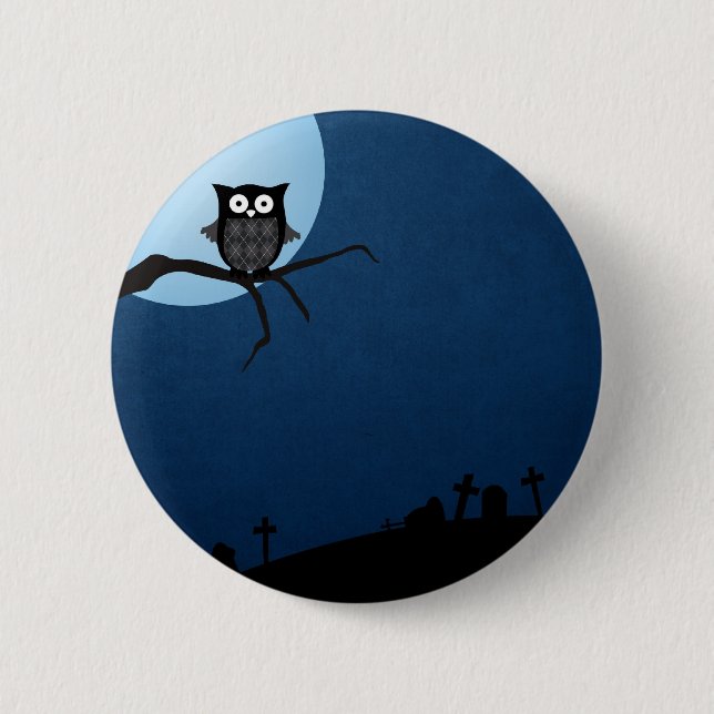 Spöklik halloween uggla knapp (Framsida)