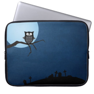 Spöklik halloween uggla laptop fodral