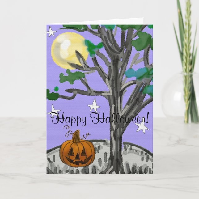 Spöklik happy halloween kort (Framsida)