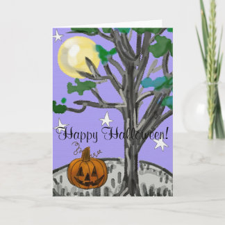 Spöklik happy halloween kort