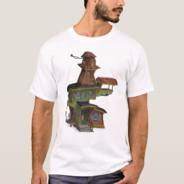 Spöklik illustration av stolligt hus t shirt