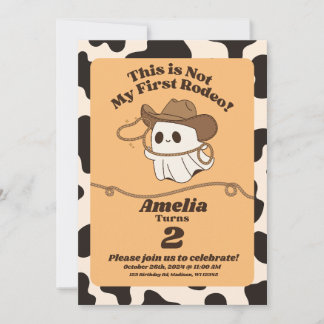 Spöklik "Inte Min Första Rodeo" Födelsedagsinbjuda Inbjudningar