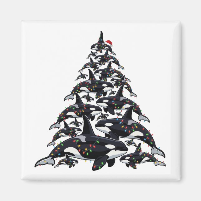 Spöklik julgran för havs- och marint liv kärlek magnet (Framsidan)