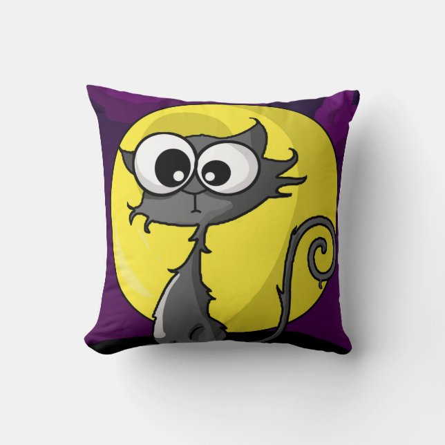 Spöklik katt för tecknad kudde (Framsida)