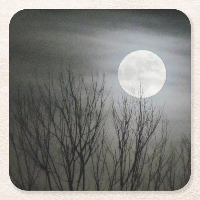 Spöklik månekustfartyg underlägg papper kvadrat (Framsidan)