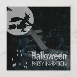 Spöklik natthalloween festinbjudan inbjudningar
