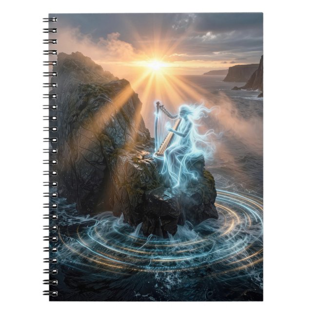 Spöklik oceanisk ande spelar en harpa anteckningsbok (Framsidan)