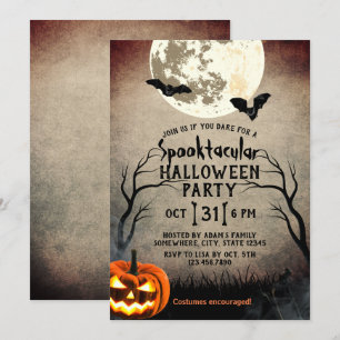 Spöklik pumpa spökad halloween fest inbjudningar