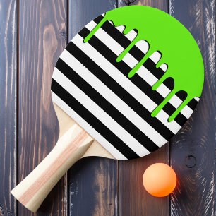Spöklik randig grön droppning pingisracket