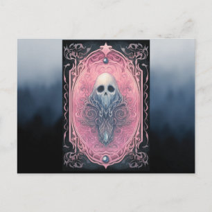 Spöklik rosa och svart tarot-rök Halloween Helg Vykort