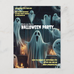 Spöklik samling Halloween kusligt spökhus Vykort