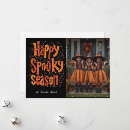 spöklik säsong, Halloween familjefoto semesterkort Julkort