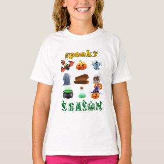 spöklik säsong Miniatyrbild för konstverk, Glad H T Shirt