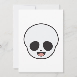 Spöklik Skalle Chibi Pastell Goth Halloween Inbjudningar