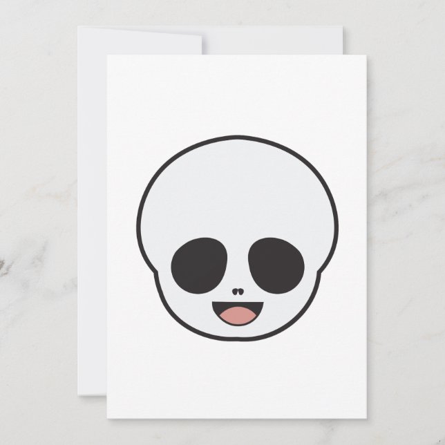 Spöklik Skalle Chibi Pastell Goth Halloween Inbjudningar (Framsida)