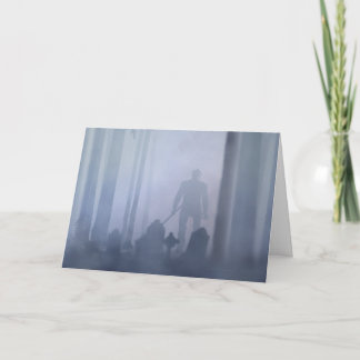 Spöklik skogen på Halloween Kort