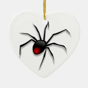 Spöklik spindel och webben julgransprydnad keramik