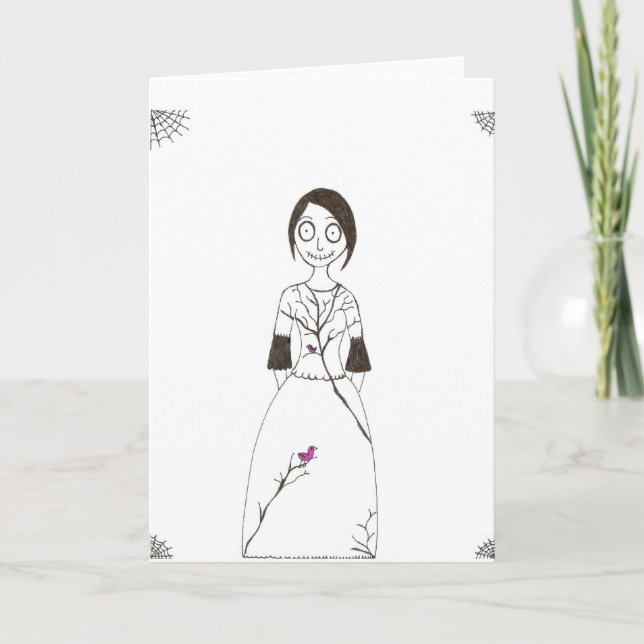 Spöklik spindelflicka kort (Framsida)