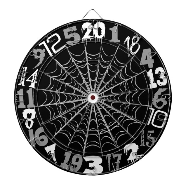 Spöklik spindelnät Halloween Darttavla (Framsidan)
