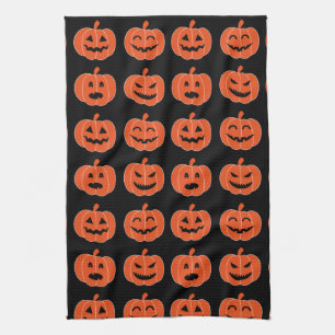 Spöklik svart för Halloween pumpajack o lantern Kökshandduk
