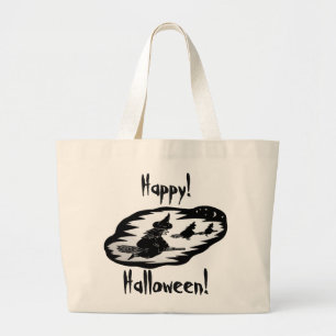 spöklika flyghäxor på broomsticks halloween jumbo tygkasse
