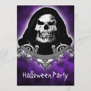 Spöklika inbjudningar för skalleReaperhalloween