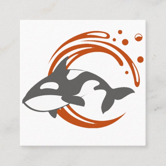 Spökliknande Logotyp för Späckhuggare Fyrkantigt Visitkort (Framsida)