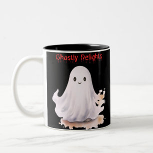Spökliknande nöjen Spök Kuslig Skum Halloween Två-Tonad Mugg