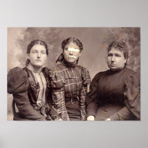 Spöklikt Halloween spökat familjporträtt Poster