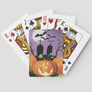 Spöklikt Halloween spökat hus Casinokort